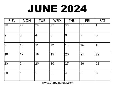 2024 June Calendar Print Out Blank 2021 Summer 2024 Calendar