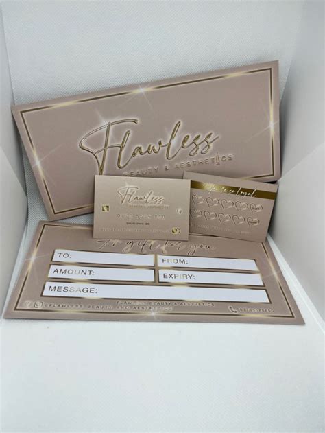 Nude And Gold Gift Voucher And Loyalty Card Design Classy