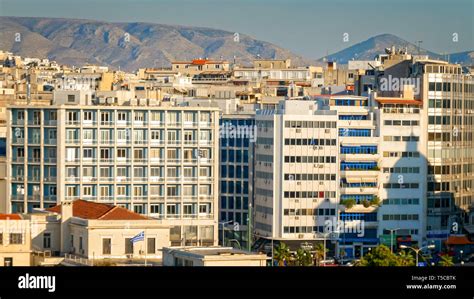 Apartment Buildings In Athens Greece Stock Photo Alamy