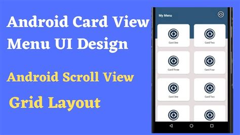 How To Make A Menu Card View In Android Studio Using Scroll View