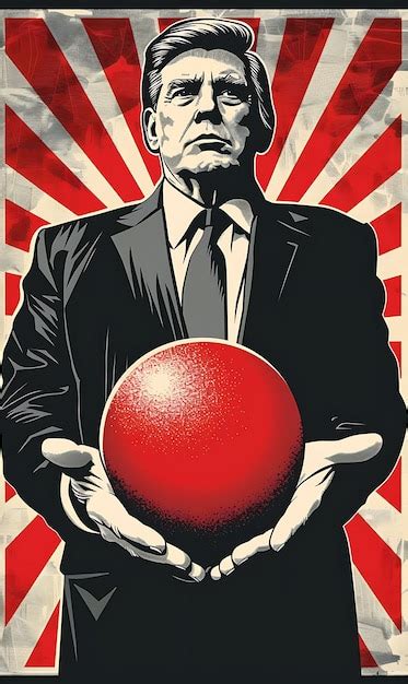 Premium Photo A Poster For A Man Holding A Ball With A Man In A Suit