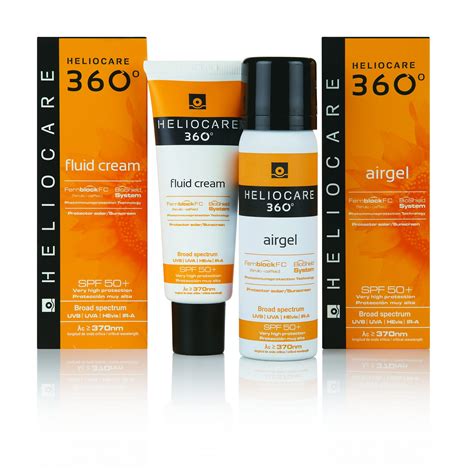 heliocare 360 airgel fluid cream group shot with cartons | Arden Clinic
