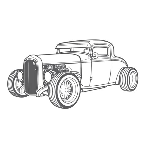 Desenho De Hot Rod Pginas Para Colorir Esboo Vetor Png Desenho De