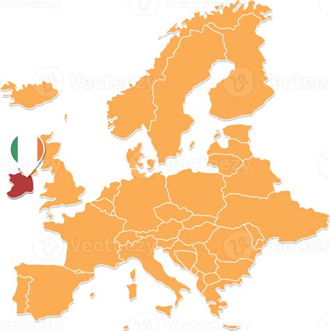 Ireland Map In Europe Ireland Location And Flags 24584076 Png