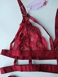 Rslove Sexy Lingerie For Women Floral Lace Bra And Panty Set Pieces Bra Set With Garter Belt