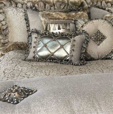 Luxury Versailles Bedding Soft Gray and Tan Damask is combined with ...