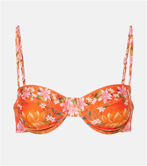 Printed Bikini Top In Multicoloured Farm Rio Mytheresa