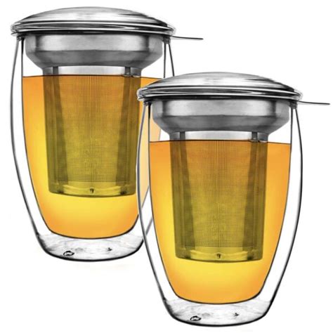 Creano 2x Double Walled Thermo Glass All In One 400ml With Stainless