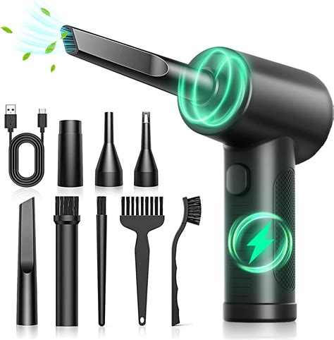 Compressed Air Duster, Powerful 140000RPM Cordless Air Duster, Portable ...