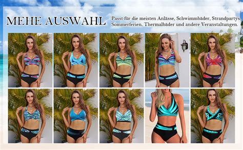 Seaur Damen Bikini Set Zweiteiliger Badeanzug High Waist Triangel Bademode Sommer Strand Pool