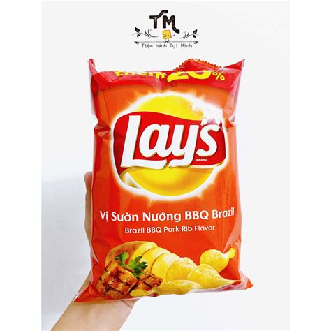 (Bim Bim) Bánh Snack Khoai Tây Lays vị sườn nướng BBQ Brazil - Snack ...