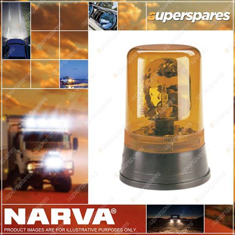 Narva Hi Optics Rotating Beacon Amber Flange Base 12 24 Volt 85420a
