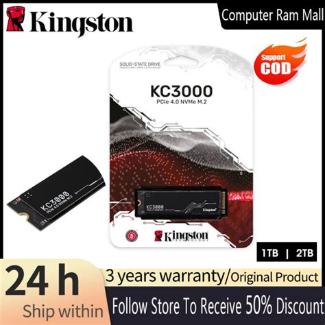 Kingston KC3000 1024GB/2048GB PCIe 4.0 NVMe M.2 Internal SSD Solid ...