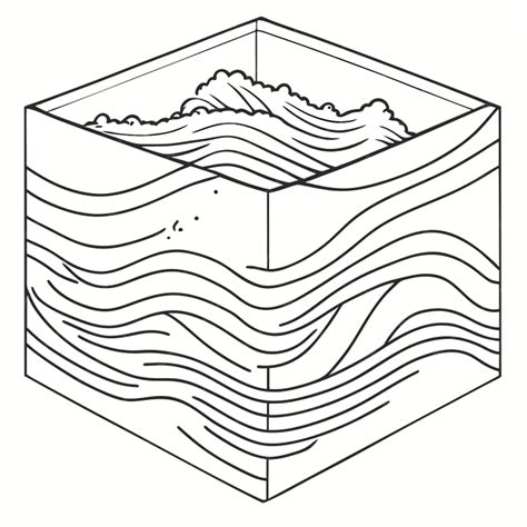 Premium Vector Water Waves Flowing Line Art In A Rectangle Box Vector