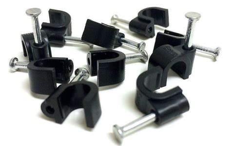 100 pieces 6 mm RG6 Cable Clip black High-impact p... – Grandado