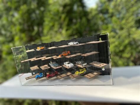 Display Case Compatible With Hot Wheels Matchbox Gt Side Angle Wooden Sup Ebay