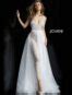 Nude White Plunging Neckline Beaded Prom Jumpsuit 60010 Jovani