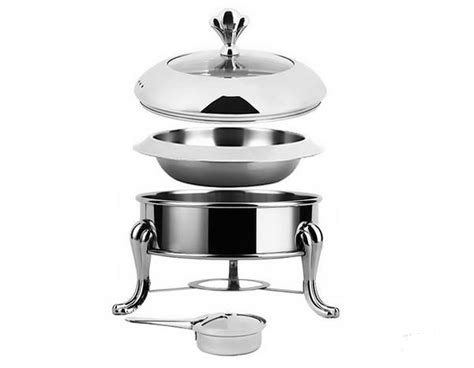 Mini Hot Pot Set Cooker Stove Chafing Dish Pots Serving Stand Heater Stainless Gold Crown