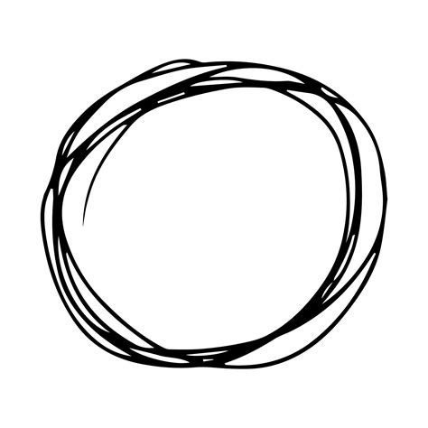 Hand Drawn Scribble Circle Black Doodle Round Circular Design Element