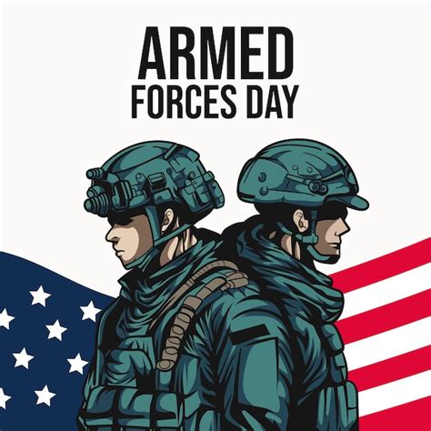 Cartel De Plantilla Del Día De Las Fuerzas Armadas Vector Premium