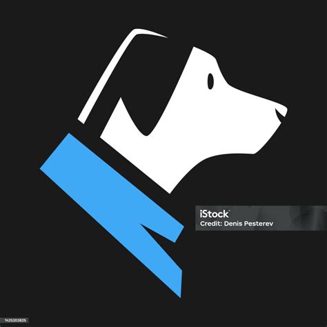 Simbol Kepala Anjing Dengan Latar Belakang Hitam Ilustrasi Stok Unduh