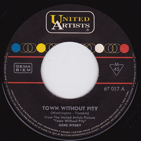 Gene Pitney The United Artists Orchestra Town Without Pity Vinyl