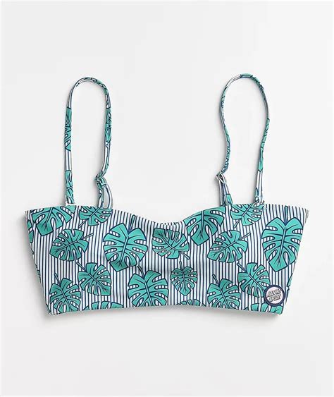 Santa Cruz Other Dot Monstera Rib Bandeau Bikini Top Hamilton Place