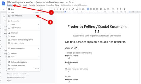 Usado Para Registrar Reuniões - Modelo de registro compartilhado de reuniões 1:1 (one-on-one) - Daniel ...