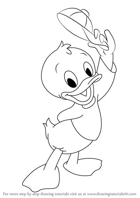 How To Draw Dewey Duck From Ducktales Ducktales Step By Step