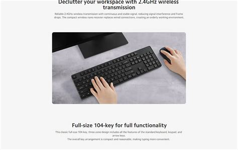 ست موس و کیبورد بی سیم شیائومی مدل WXJS01YM - های شیائومی