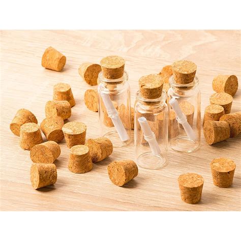 100x Small Mini Cork Stoppers Tapered Cork Bottle Plugs Size 4 16mm