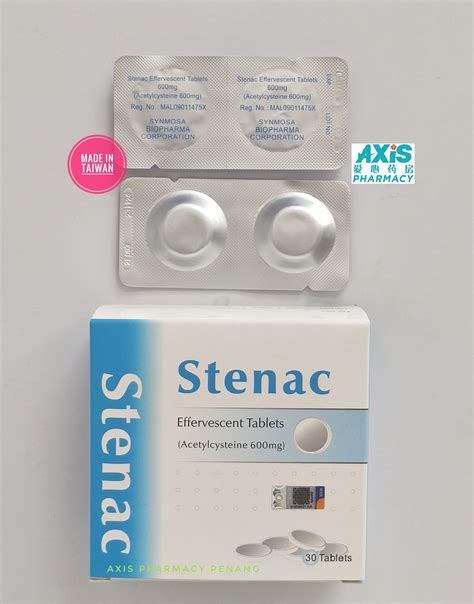 Synmosa Stenac Mg Acetylcysteine Effervescent Tablet S Exp