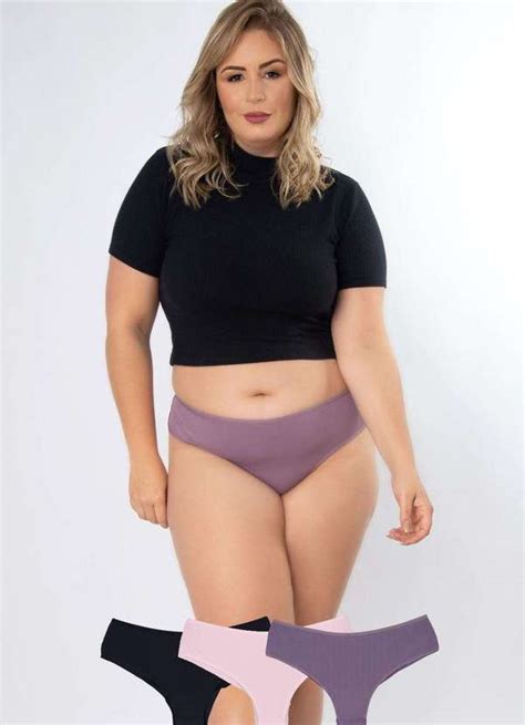 Kit Calcinhas Ternura Plus Size Microfibra Fio Duplo Multicores Concept Lingerie Oficial