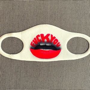 Lip Tongue Fuck You Face Mask Anonymous Washable And Reusable Cotton Face Mask Designer