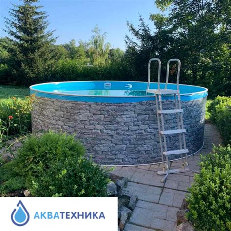 Бассейн каркасный круглый Azuro 4.6 х 1.2 м Stone морозоустойчивый от ...