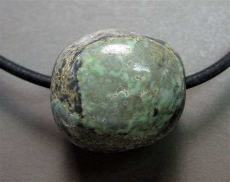 Blue Boy Mine Natural Variscite Pendant Bead From Nevada 54 Etsy