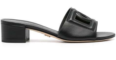 Dolce And Gabbana Dg Logo Leather Sandals In Black For Men Lyst