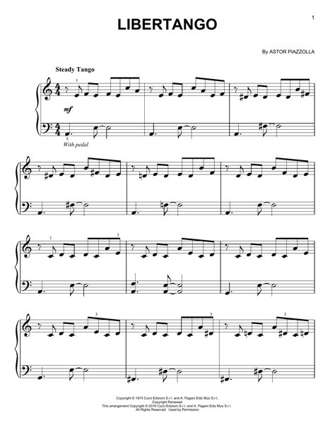 Cantidad de Fatídico Egomanía libertango partitura para piano Entre