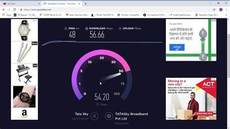 Tata Sky Broadband Speed Test 50 Mbps YouTube