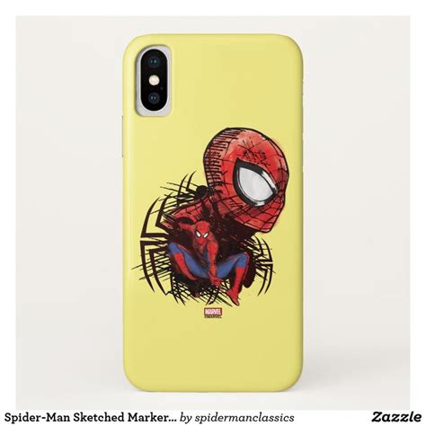 Spider Man Sketched Marker Drawing Case Mate Iphone Case Zazzle Man