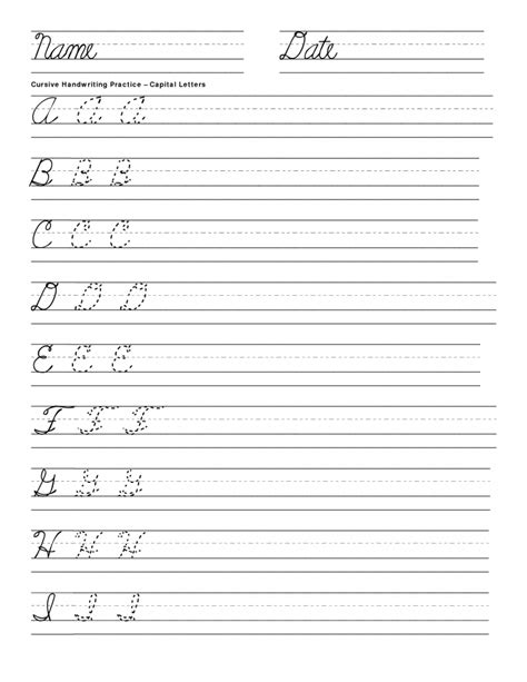 Cursive Writing Worksheets Printable Capital Letters Printable Worksheets