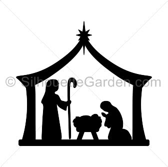 Simple Nativity Silhouette Printable