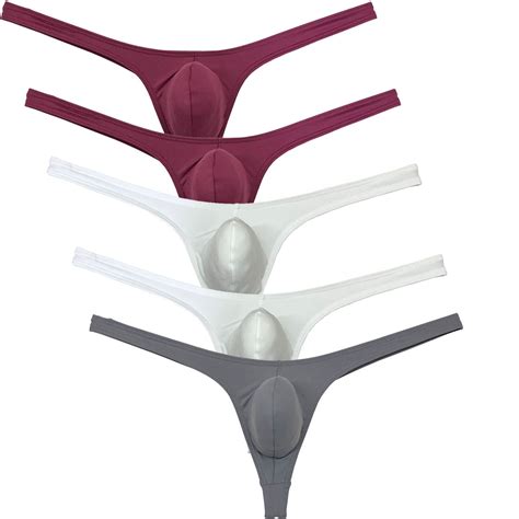Botmois Pcs Lot Men S Solid Spandex Micro Thongs Sexy Guy Contoured Pouch Bikini Tangas String