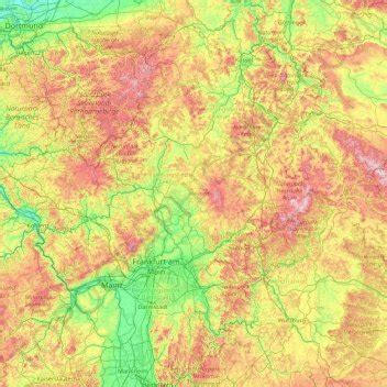 Hesse Topographic Map Elevation Relief