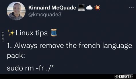 Linux Tips 1 Always Remove The French Language Pack Sudo Rm Fr