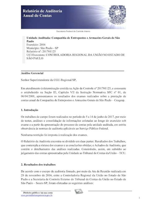 PDF Relat Rio De Auditoria 201701125 Docx Exame E A Partir Da