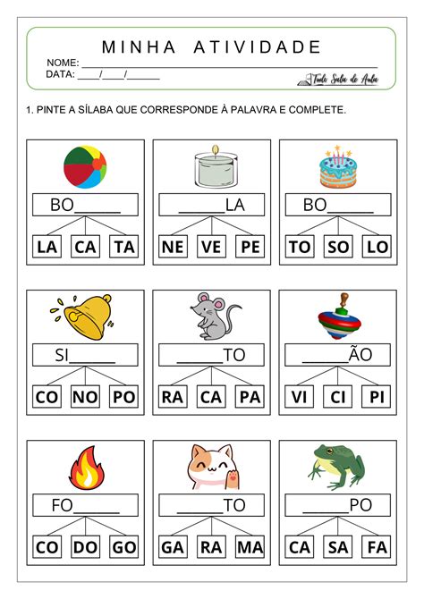 Atividade Com Silabas Simples Para Educação Infantil