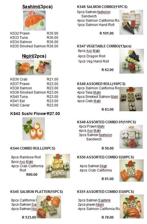Randburg Chinese Take Away Restaurant Sushi Menus