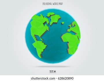 Earth Illustration Low Poly Style Polygonal Stock Vector Royalty Free