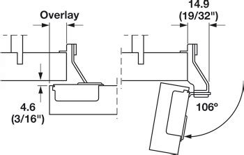 Concealed Hinge Salice Face Frame 2 Cam 106 Opening Angle Self